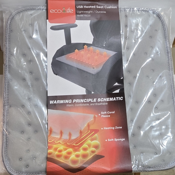 eco4life Other - Electric‎ Heated Seat Cushion for Home, Office, Car, Outdoor Fishing, Camping